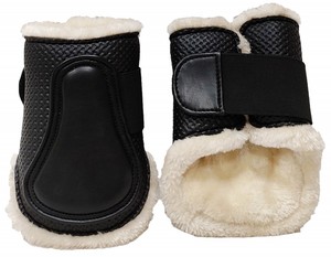 Botas de Protección para Patas de Caballos, Negras, Texturizadas, con Forro de Malla Suave, para Equitación Deportiva y Entrenamiento, Color Personalizable - Product Image 1