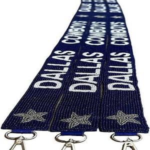 Correa de Bolso Rectangular Estilo Deportivo con Cuentas de Vidrio de Algodón de los Dallas Cowboys, Accesorio de Bolso Hecho a Mano para Personalizar - Product Image 3