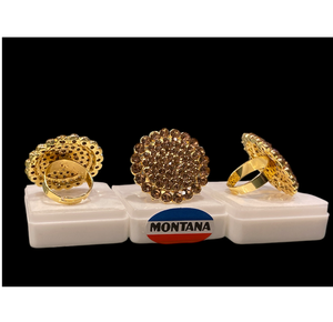 Glamorous Gold and Silver Plated <b>Ring</b> with Shiny American Diamond Inlay Crafted from High Quality Alloy for Women - Product Image 2