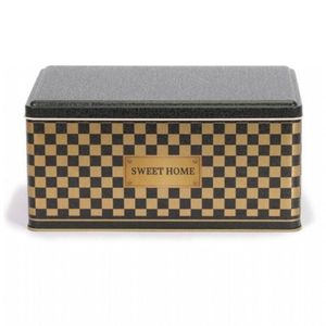 Boîte de rangement rectangulaire en métal 170x260x100mm avec couvercle coulissant Capacité de 4,2 L Conception en damier pour classeurs - Product Image 2