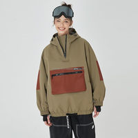 Veste de ski et de snowboard unisexe pour l'hiver, imperméable, en polaire isolante thermique avec fermeture éclair - Technologie Tex et capuche