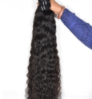 Extensions de cheveux humains indiens bruts 100% naturels Remy, tissage à double trame, avec clips, vente en gros, cuticules alignées