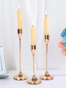Bougeoir classique or mat décor à la maison bougie de luxe faisant support centres de table vaisselle de mariage présentoir à bougie - Product Image 5
