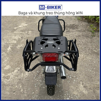 Boîtes arrière de moto en acier inoxydable authentiques MBiker Ph Kin WIN avec supports latéraux, garantie 1 an, fabriquées au Vietnam