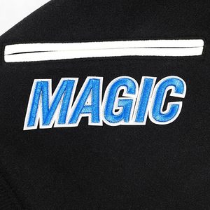 Chaqueta Varsity Bordada de los Orlando Magic, 100% Transpirable, de Secado Rápido, con Ribete en Contraste Blanco y Negro, para Adultos, Informal, Deportiva, para Primavera - Product Image 6