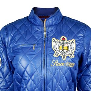 Sigma Gamma Rho SGRho Chaqueta acolchada Royal Blue 100 Poliéster Acolchado Bordado Crest Sorority Greek Life Outerwear - Product Image 5