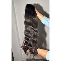 Harga pabrik grosir bundel rambut manusia mentah berenda gelombang Kinky India yang tidak diproses dari India