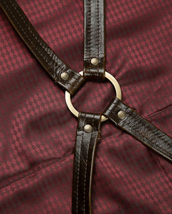 Burgundy dark red leather <b>apron</b> with contrast pockets and fabric lining premium cowhide leather <b>apron</b> comfortable work <b>apron</b> - Product Image 4