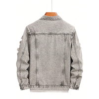 Veste en jean élégante pour homme, effet usé, vêtement d'extérieur tendance, streetwear décontracté, tenue quotidienne confortable, veste d'hiver