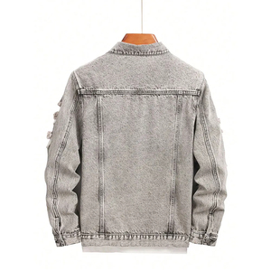 Stylish <b>Men</b> <b>Jean</b> <b>Jacket</b> Distressed Wash Fashion Outerwear Casual Streetwear Comfortable Daily Outfit winter <b>jacket</b> - Product Image 2