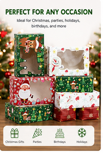 Custom Printed <b>Christmas</b> Window Gift <b>Box</b> Snowman Folding Paper Candy Cookie Holiday Xmas Packaging Wholesale Supplier Factory - Product Image 4