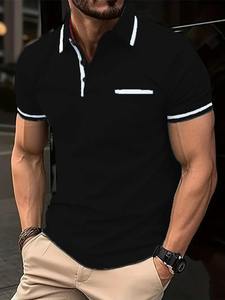 Men's <b>polo</b> spring and autumn <b>pocket</b> lapel short-sleeved T-<b>shirt</b> sports leisure classic men's hot business holiday - Product Image 4