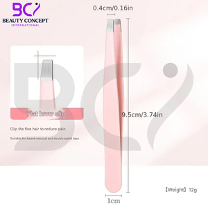 1 Set Pink Stainless Steel Eyebrow Tweezers with Storage Case, High Hardness Hair Removal Tweezers Beauty <b>Makeup</b> <b>Tool</b> - Product Image 2