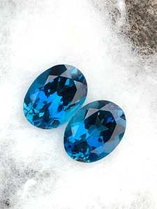 100% Natural London <b>Blue</b> <b>Topaz</b> Pair London <b>Blue</b> <b>Topaz</b> Oval Cut Gemstone for <b>Earring</b> 2.60ct. Loose Faceted Indicolite <b>Blue</b> <b>Topaz</b> - Product Image 4