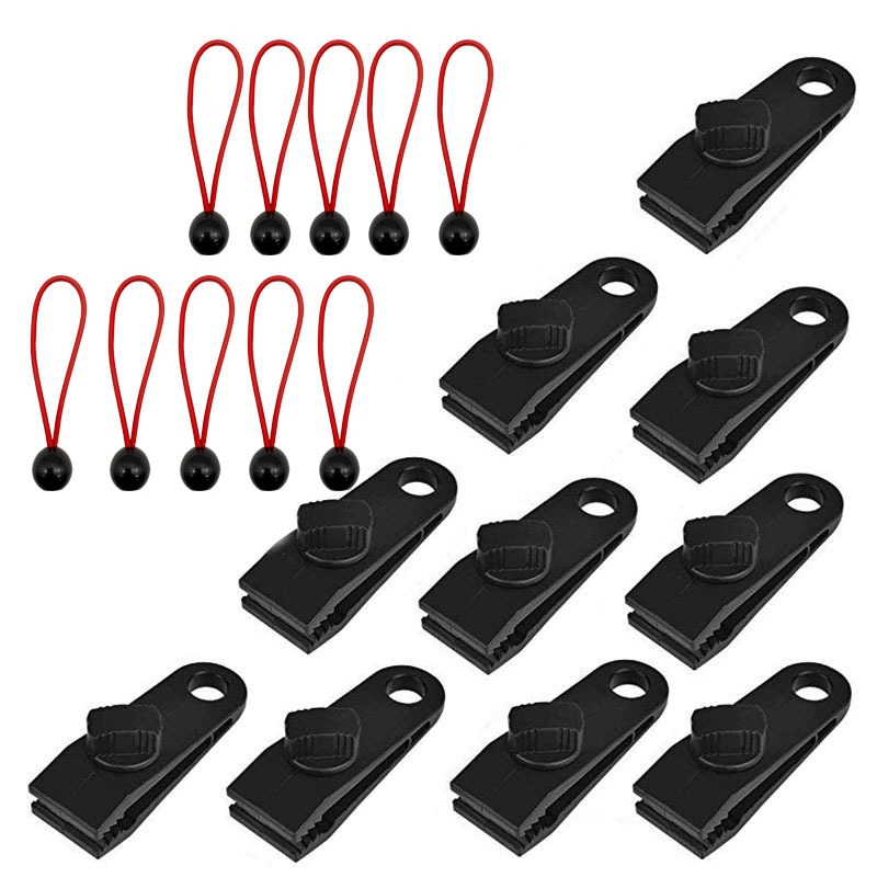 10 clips + 10 boucles à ficelle rouge