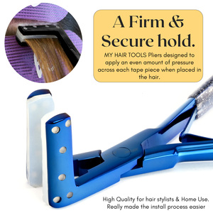 Hot Selling Tape-In Hair Extension Plier Spring-Loaded Hair Bonding Tool Narrow Jaw Tape-In Pliers Silicon Padding - Product Image 5