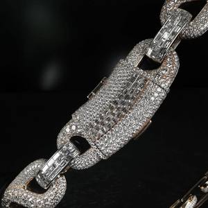 Bracelet de luxe en or rose plaqué rhodium serti de moissanite, bijoux orthodoxes hip-hop, brillance VVS, cadeau de fête - Product Image 6