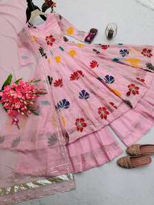 NOUVEAU Lancement RADHE EXPORT Designer Party Wear Heavy Embroidery Sequins Codding Multi Colours Quick Dry All Seasons Georgette - Product Image 5