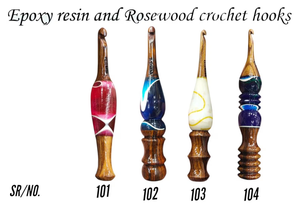 Crochet en palissandre fait main poignée ergonomique en résine époxy 4 styles pour le tricot et le crochet - Product Image 2