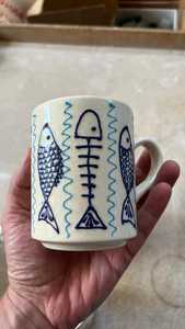 Mug en céramique 3D personnalisé avec motif citron marin peint à la main, fait main, passe au lave-vaisselle, emballage cadeau, idéal pour offrir - Product Image 4