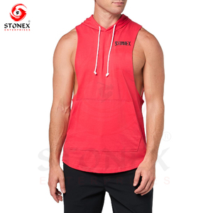 Factory Price Men's Workout Hooded Sports Training <b>Sleeveless</b> Gym Hoodies Bodybuilding <b>Sleeveless</b> <b>Hoodie</b> - Product Image 1