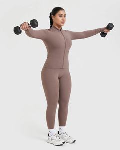 2024 <b>Women</b> Nylon Spandex <b>Jacket</b> Stomach Control Comfortable <b>Gym</b> Fitness Training Yoga Long Zip up Sleeve Sports <b>Jacket</b> - Product Image 6