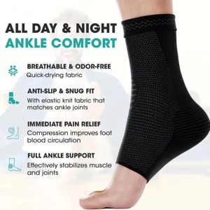 Custom Breathable Compression <b>Ankle</b> <b>Support</b> Sleeve Anti-Slip Elastic Sports Foot <b>Brace</b> for Men and Women - Product Image 6