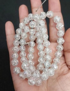 เม็ดมอยส์ซอไนต์กลมสีขาวขนาด8มม. ลูกปัดเจียระไนขนาด18นิ้วและเครื่องประดับเพชรอื่นๆ - Product Image 3