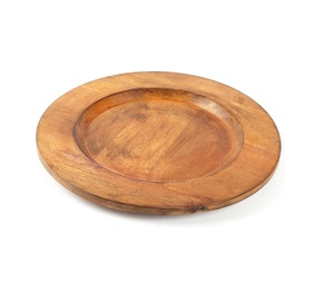Assiette de service en bois d'acacia fait main de luxe, écologique, réutilisable, qualité commerciale, design moderne, personnalisable pour la salle à manger - Product Image 3