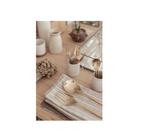 Dernier modèle de set de couverts plaqué or avec poignée en forme de feuille en laiton décoratif de table à prix réduit - Product Image 4