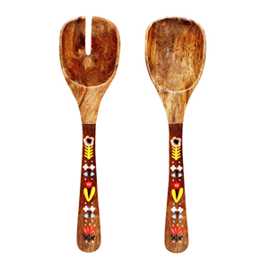 Juego de servidores de ensalada de madera de mango hechos a mano, producto de 2 piezas para uso doméstico en la cocina - Product Image 1