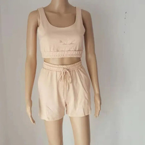 2025 nouvelles femmes taille haute simple boutonnage à manches courtes coupe ajustée costume solide creux Shorts 2 pièces tenue de plage - Product Image 6
