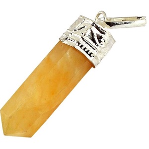 Collar con colgante de punto citrino de diseño único en forma de lápiz natural para la manifestación de Reiki y el uso de meditación disponible para la venta - Product Image 1