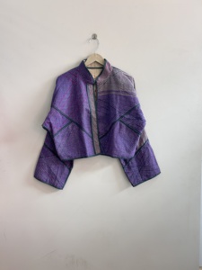 Indian Handmade Quilted Cotton <b>Kantha</b> <b>Jacket</b> For Women Crop <b>Jacket</b> - Product Image 1