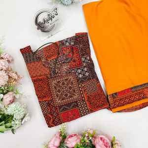 Style d'été décontracté Superbe robe Maxi Longueur Renard Georgette Impression Numérique avec Volant Nazneen Dupatta Doublure Complète 3.5m Flare - Product Image 6