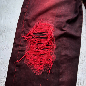 Diseñador personalizado Y2k Vintage Wash Cowboys jóvenes pantalones de pierna ancha sueltos de los hombres rotos agujero Jeans Pantalones Distress Ripped Denim Pantalones - Product Image 5