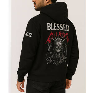 XD2 Sudadera con capucha negra para hombre con estampado gráfico Blessed Chaos Ropa de calle personalizada Jersey de moda - Product Image 2