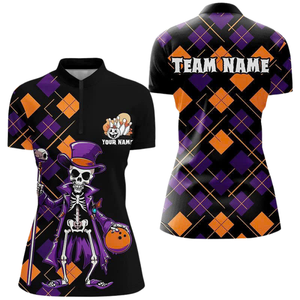 Diseño de bruja Polo sublimación camisa de Halloween directo de fábrica al por mayor muestras gratuitas disponibles - Product Image 3