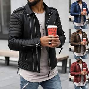 2025 diseños de moda de invierno chaqueta de cuero de vaca para hombres Slim Fit Top Trending transpirable chaqueta de gran tamaño - Product Image 2