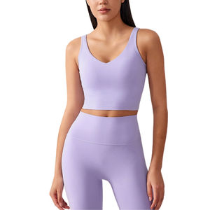 Sujetador deportivo clásico para mujer, sujetador de Fitness acolchado sin aros con palangre, ropa atlética de alto soporte para mujer - Product Image 2