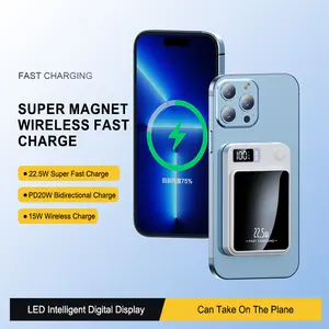 THENZONE 10000mAh Magnetic Power Bank 15W Drahtloser externer Akku PD 20W Tragbares Ladegerät Power banks für Smartphones