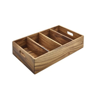 Hôtel Serveur CANTEEN BOIS Boîte 78 PC Couverts Set Acier Inoxydable Argent Martelé Design Couverts Set