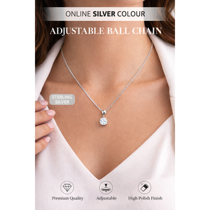 Collier Chakralume pour femme, style bohème, en argent sterling 925 poli, chaîne réglable de 0,35 mm, avec boule coulissante de 4-5 mm et fermoir mousqueton - Product Image 2