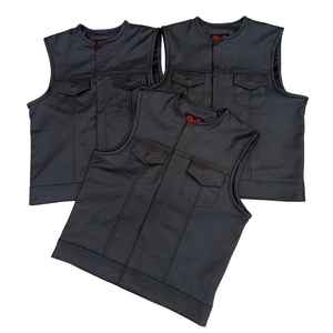 Top Trending Plus-Size Chaleco y chaleco para hombre Diseño único Cuero negro Sin mangas Invierno Calentado Chaleco de motocicleta Bolsillos delanteros - Product Image 2