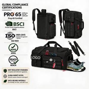 Bolsa de Gimnasio Táctica Convertible Impermeable con Compartimento para Zapatos, <span class=keywords><strong>Mochila</strong></span>, Bolsa de Lona, Bolsa de Viaje Deportiva Multifuncional - Product Image 1