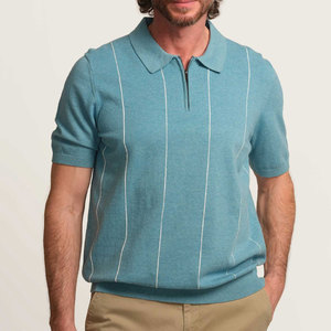 Pas cher Prix bas quantité minimale de commande quart Zip Polo T-shirt de haute qualité personnalisé Logo imprimé quart Zip Polo T-shirt - Product Image 1