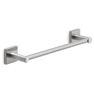 Porte-serviettes mural FUJI FJ2130 en argent brossé, design court et droit (34,1x6,9x4,7cm) - Product Image 1