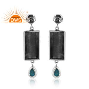 ต่างหูเงินแท้แบบดั้งเดิมประดับพลอยหลากสีธรรมชาติ งานสั่งทำพิเศษสำหรับผู้หญิง ของขวัญสำหรับเธอ - Product Image 3