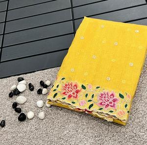 เสื้อส่าหรีผ้าโปร่งบางสไตล์แฟนซีเสื้อเบลาส์ผ้าโปร่งบางพร้อมงานปักเย็บและส่งออกจากอินเดีย - Product Image 5