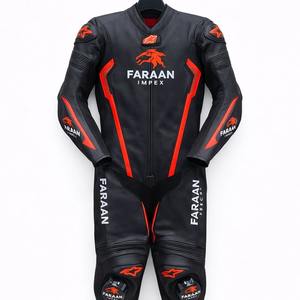 Combinaison de course de moto en cuir personnalisée, équipement de protection pour motard, combinaison de moto en cuir épais, prix compétitif, vêtements de course noirs - Product Image 2